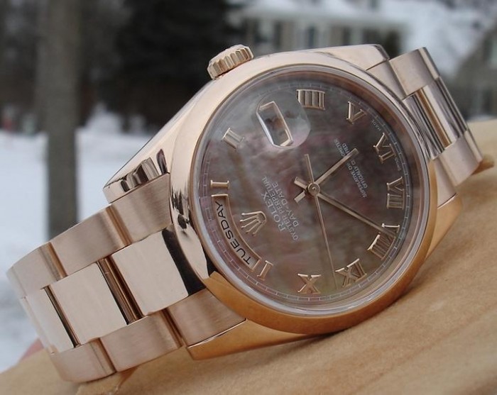 Rolex President 118205 *rose Gold* Mother Of Pearl Dial 